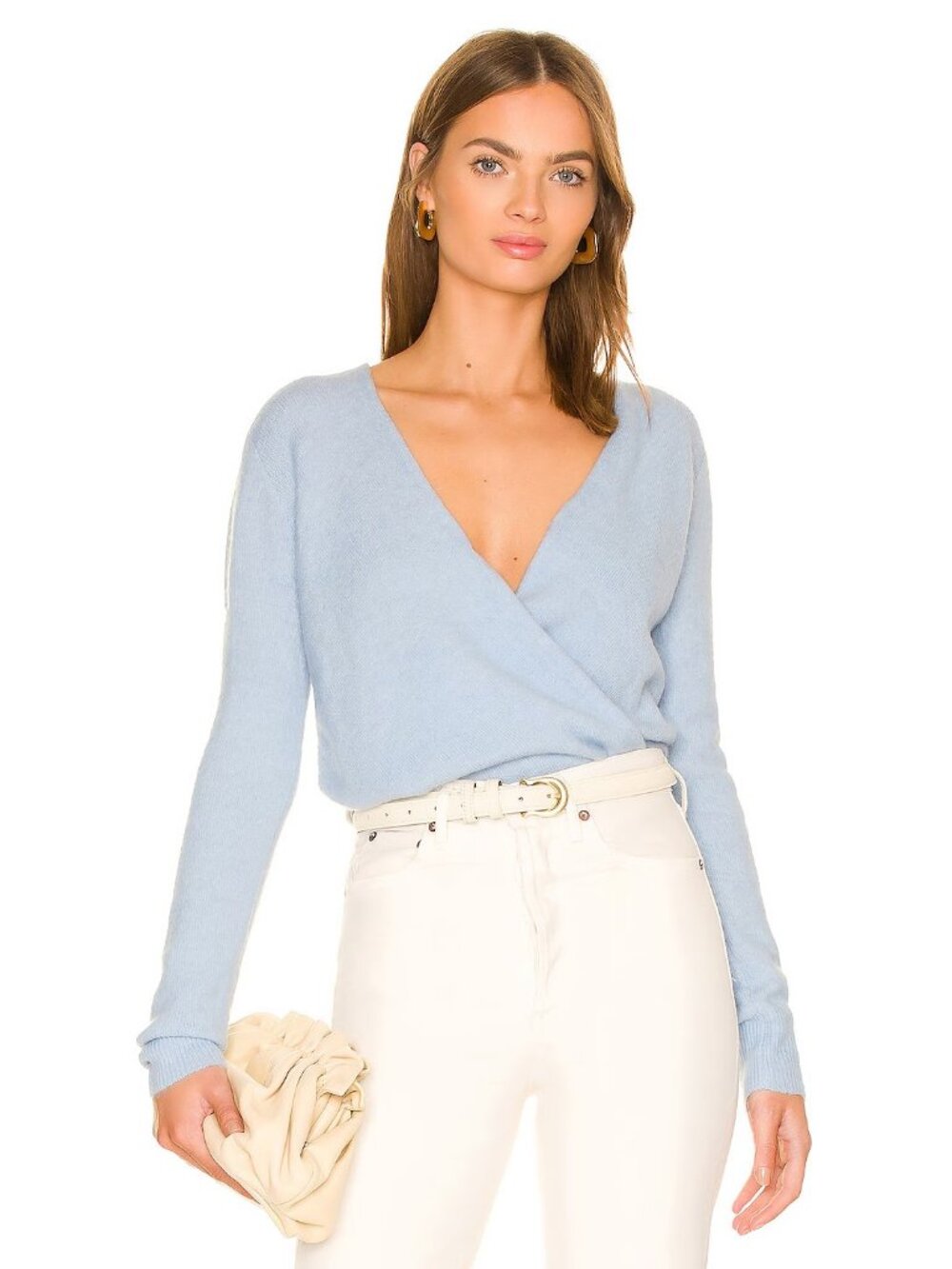 ASTR the Label Chatsworth Sweater in Blue V Neck